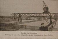 Portalkran, damals ein Portalgerüst mit einem Kran obendrauf